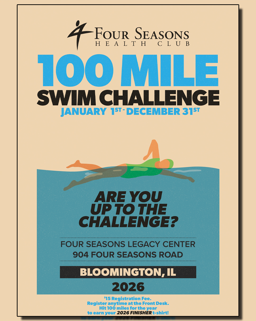 100 Mile Swim Challenge 2026 1080x1350